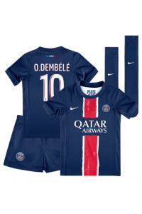 Paris Saint-Germain Ousmane Dembele #10 Babyklær Hjemme Fotballdrakt til barn 2024-25 Korte ermer (+ Korte bukser)